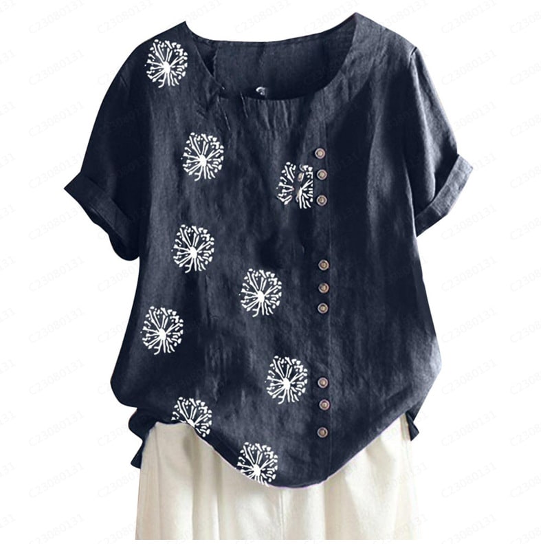Women's Top Clinch Vintage Cotton And Linen Printing view 6