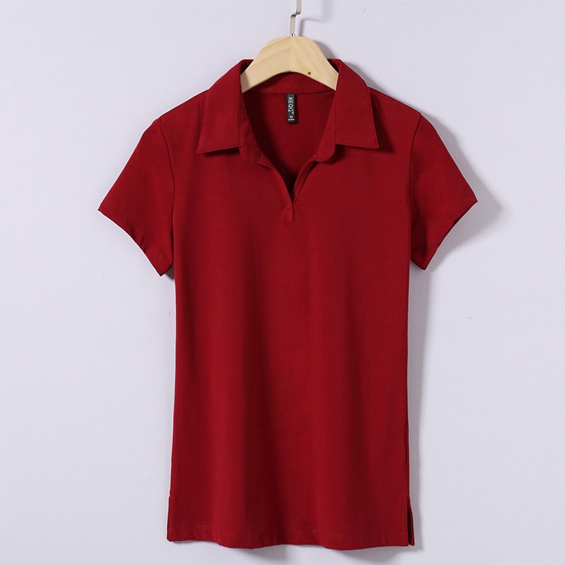 Solid Color Polo Collar Elegant Korean Style Slimming Summer Dress Top