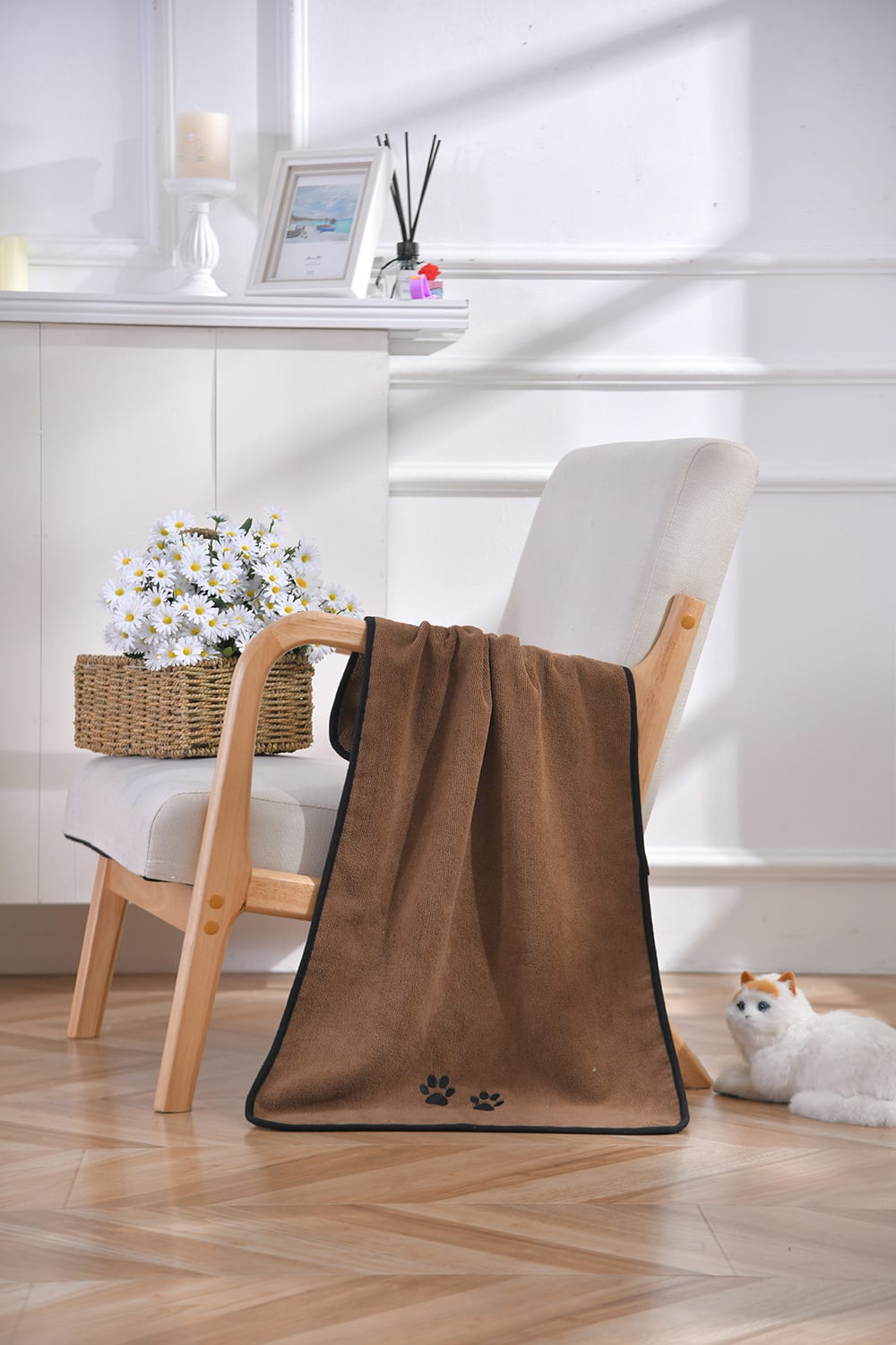 Solid Color Printed Microfiber Pet Towel view 2