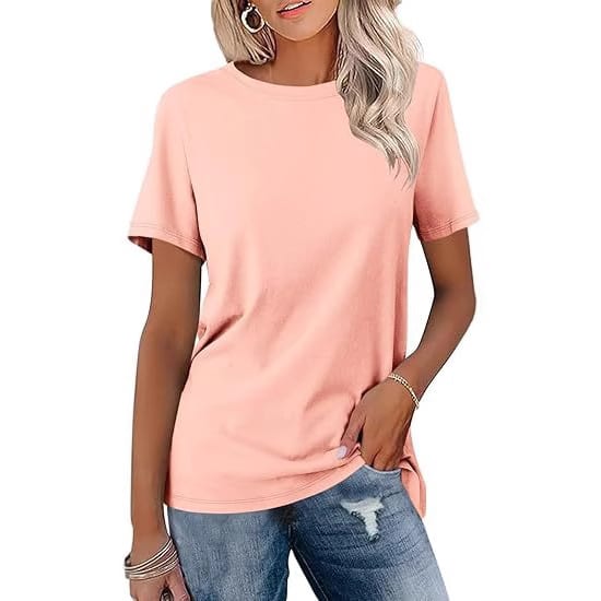 European And American Style Women Round Neck Loose Fashion Casual Short Sleeve view 3
