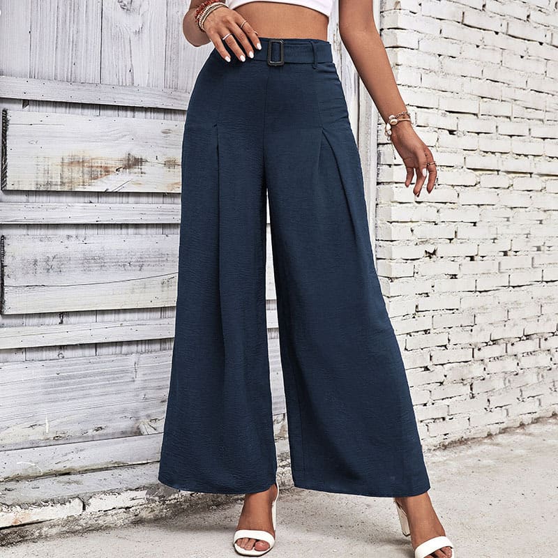 Foreign Trade High Waist Wide Leg Casual Trousers view 33