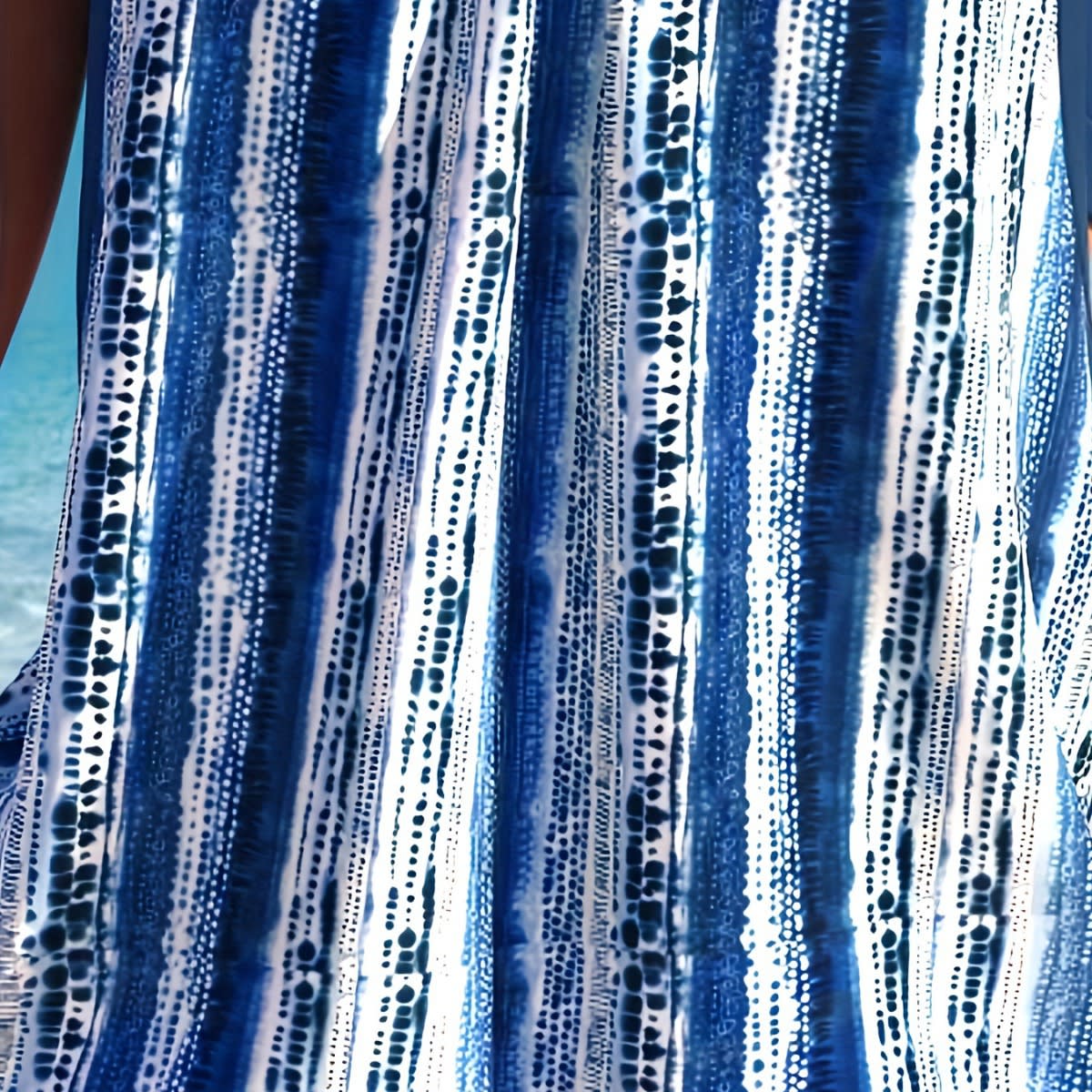 Women's Striped Printed Swimsuit Skirt Swimsuit