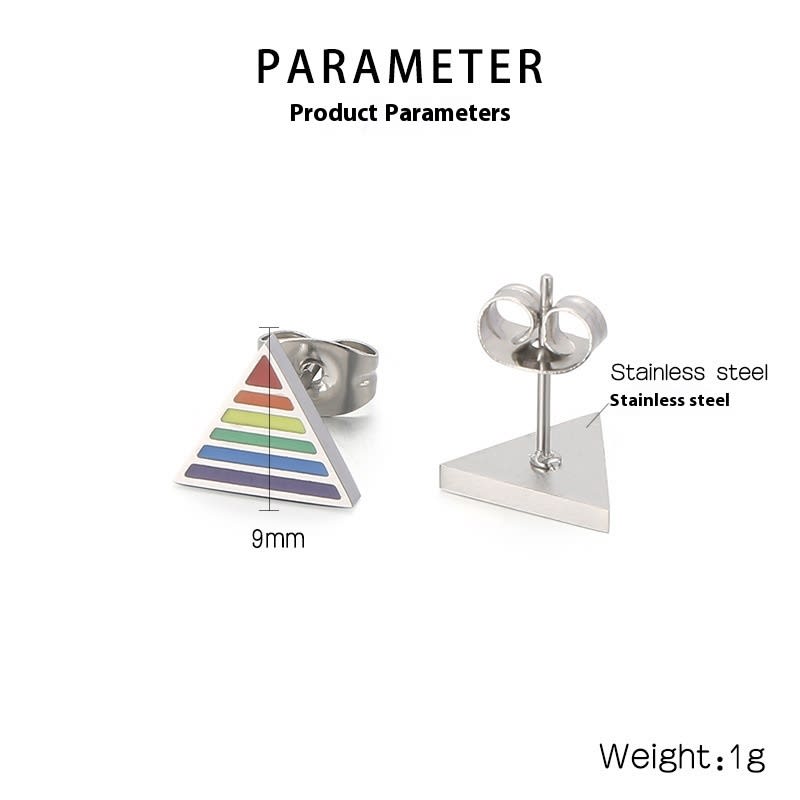 Stainless Steel Fashion Creative Rainbow Geometric Earrings view 12