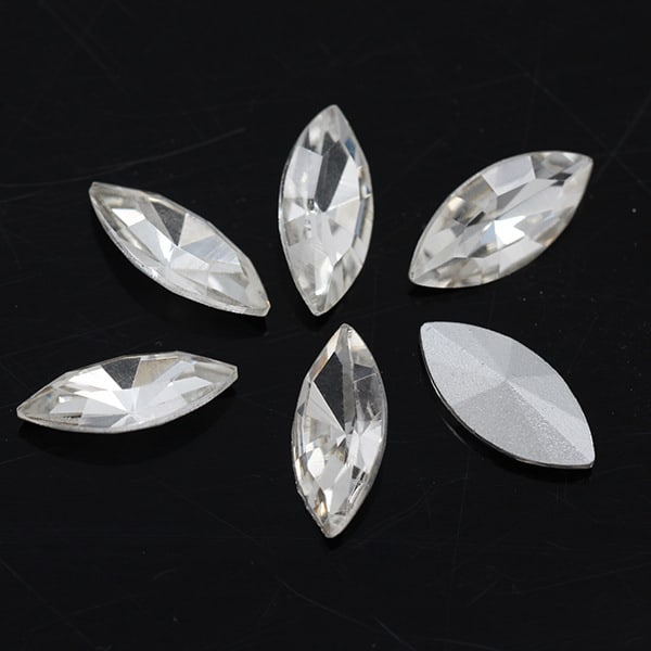 Horse Eye Crystal Pointed Glass Silver Bottom Loose Diamond view 19