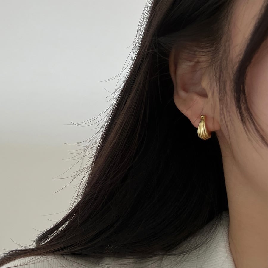 Simple Argent Pur Grain Earrings For Women view 11