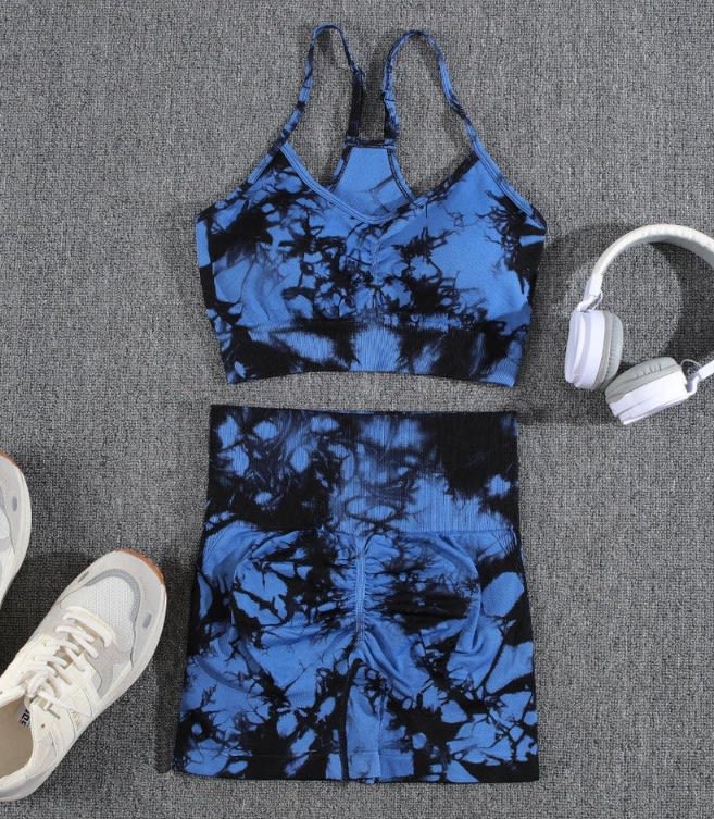 Women's Tie-dye Yoga High Waist Hip Lift Sports Slim Fit Fitness Pants Suit view 9
