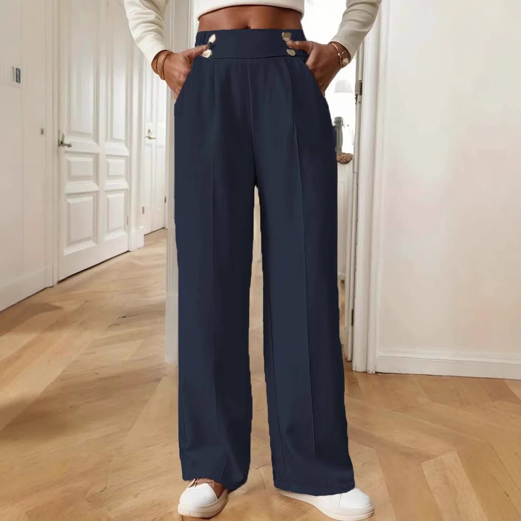 Straight-leg Pants Women's Special-interest Design Solid Color view 5