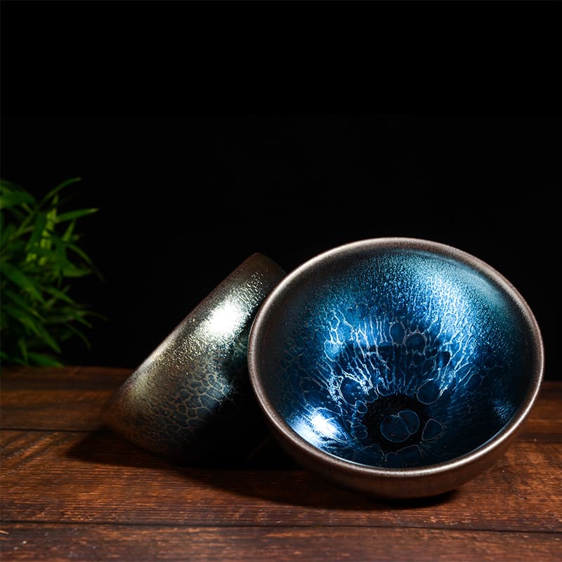 Glaze Blue Lotus Drawstring Zen Tea Cup view 7