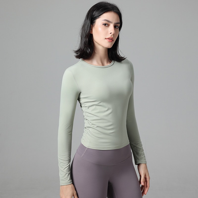 Tight Pullover Elastic Fold Movement Long Sleeve view 6