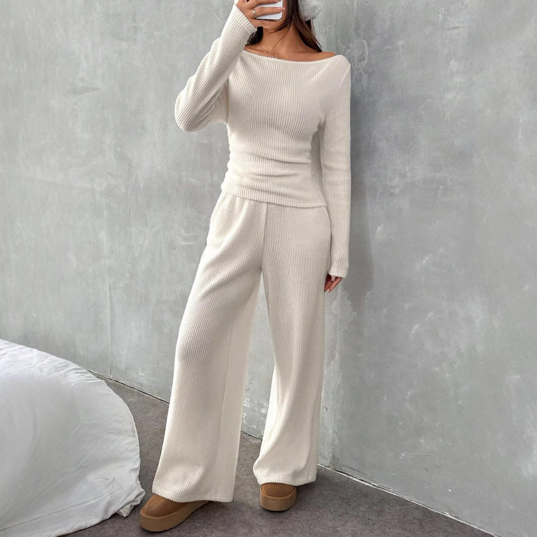 Casual Long Sleeve Straight-leg Pants Loose Temperament Suit view 2