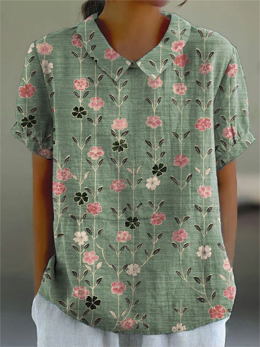 Shirt Women's Short Sleeve Creative Retro Floral view 4