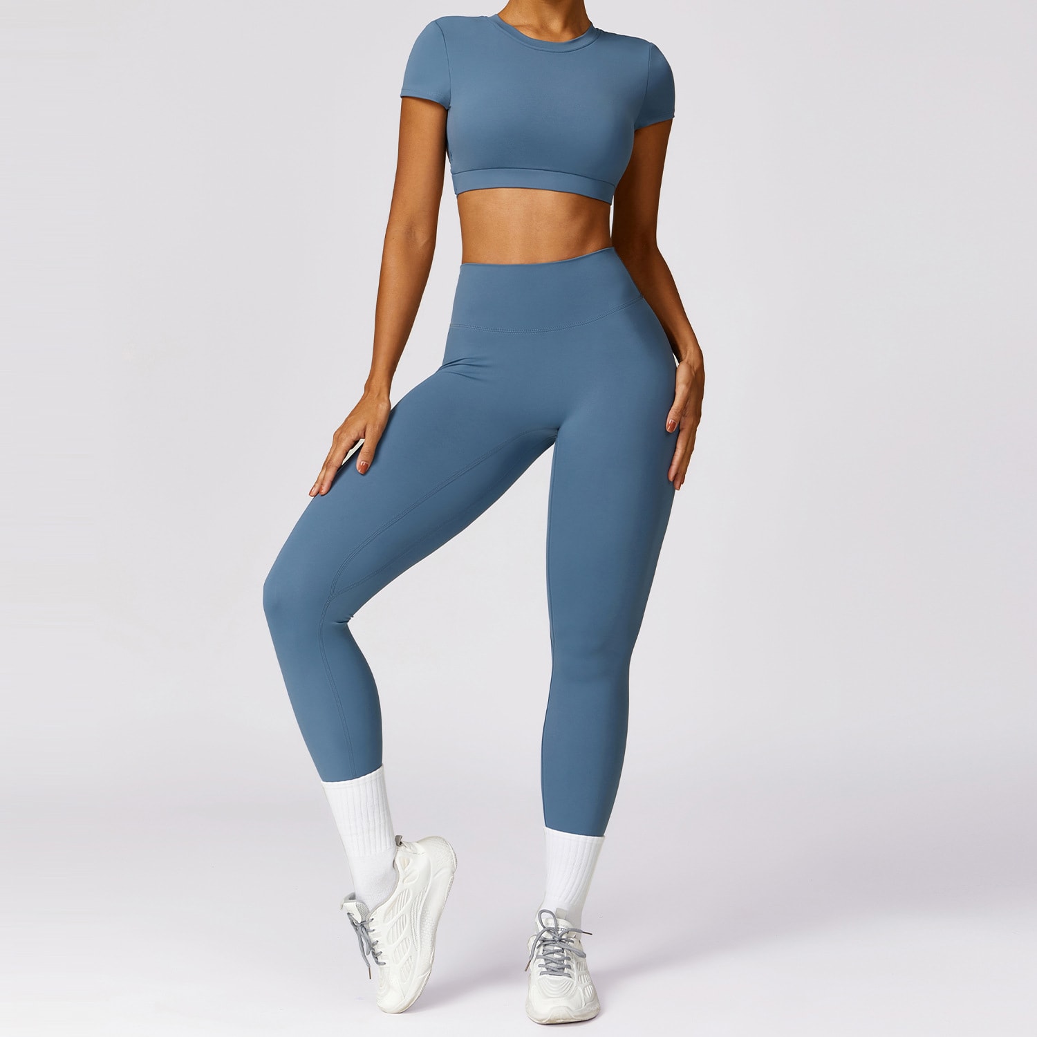 Women's Brushed Back Skinny Running Sports Outerwear Quick-drying Workout Clothes Suit view 21