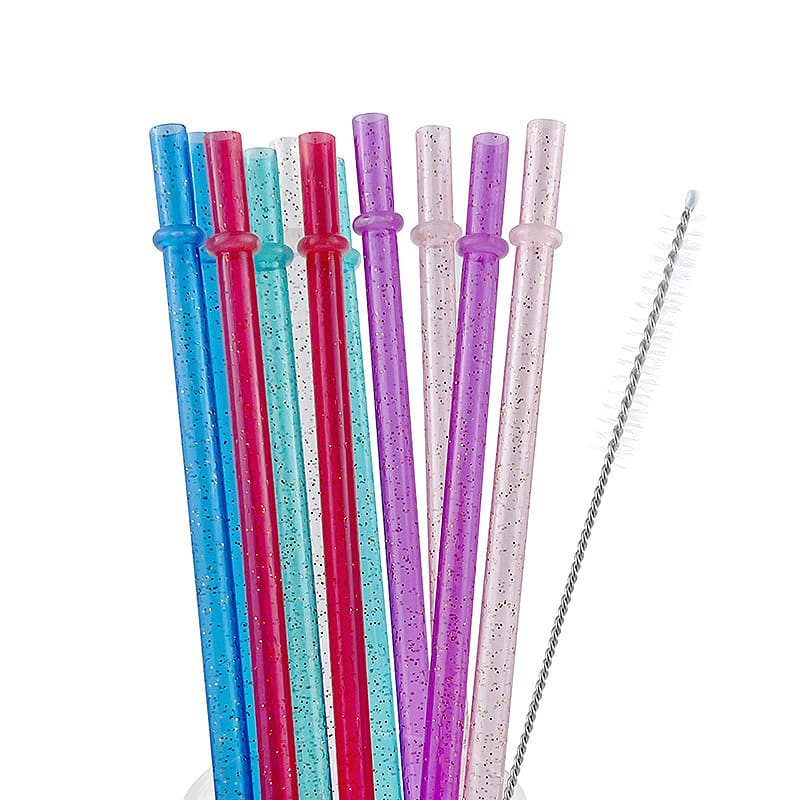Reusable Double Thick Hard Straw Gold Powder Color Band view 4