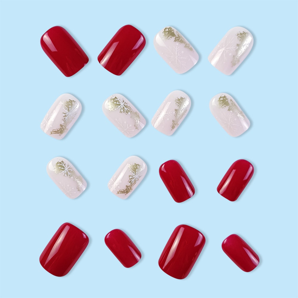 Christmas Jelly Glue Nail Sticker Wear Fake Nails view 5