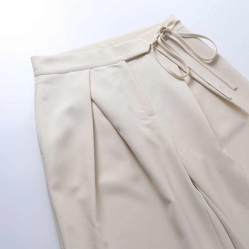 Knitted Casual Sports Trousers High Waist Loose Straight Wide Leg view 8