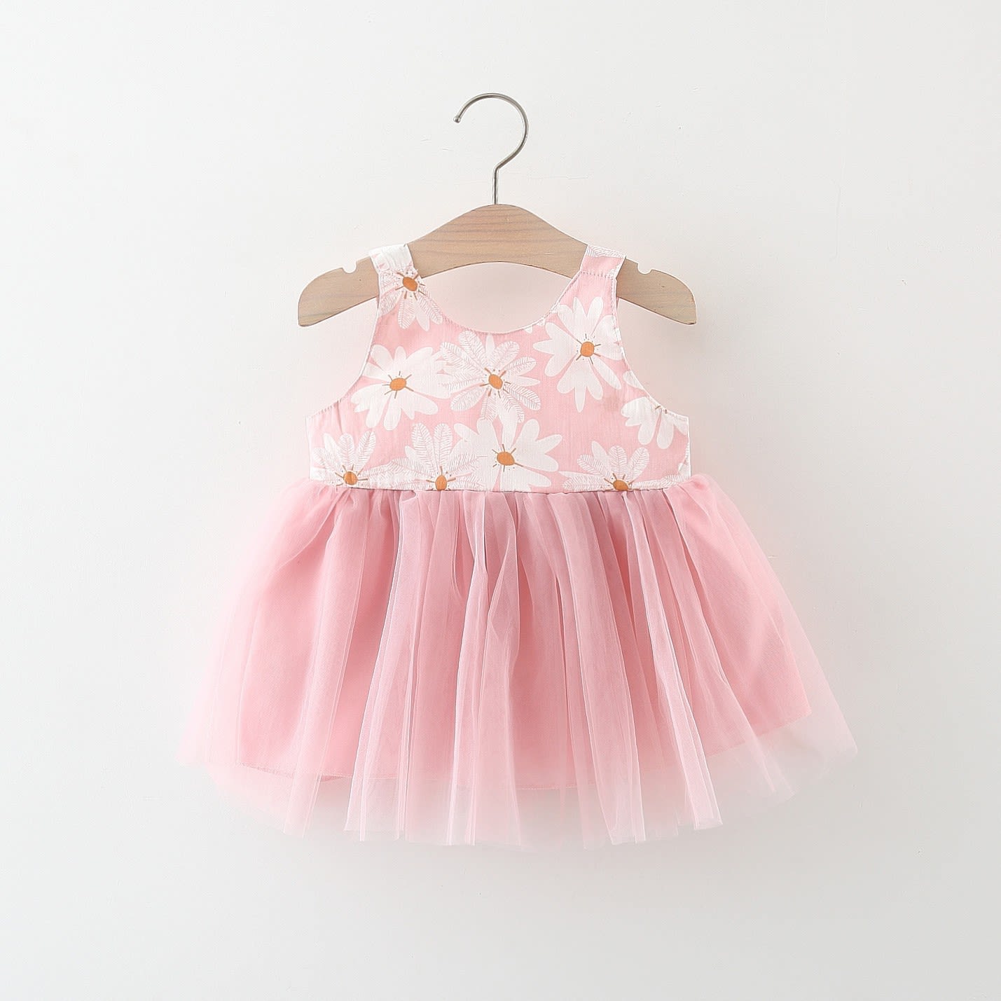 Girls' Summer New Floral Mesh Slip Dress view 2
