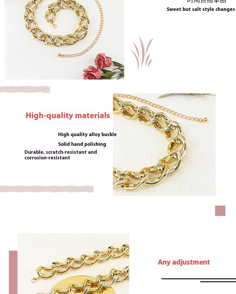 Ladies Decoration Coat Hollow Out Versatile Personality Punk Waist Chain view 18