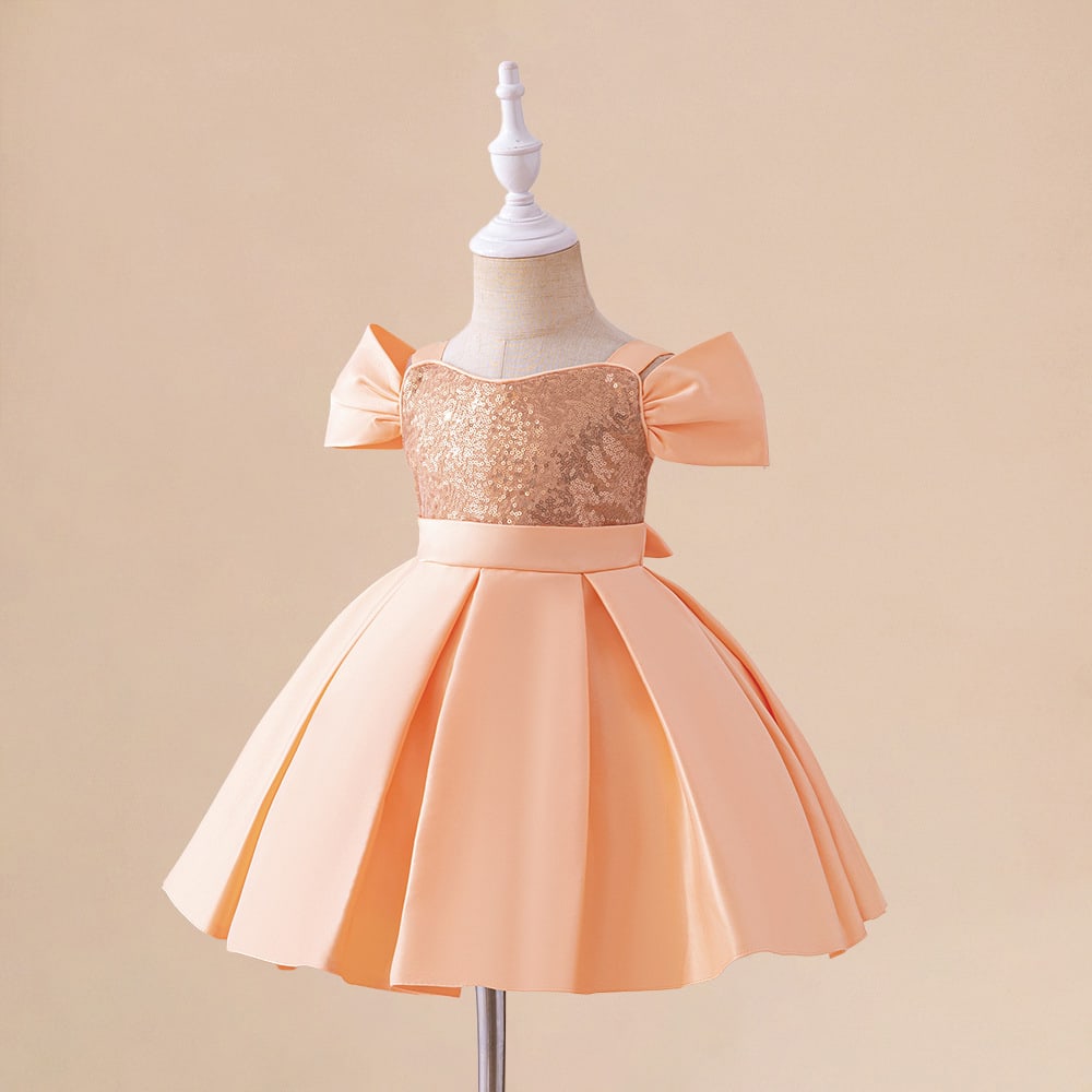 Girls Birthday Party Sequined Suspender Forged Cloth Dress view 12
