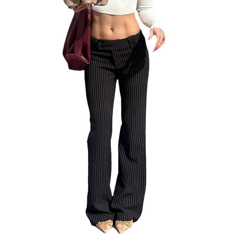 Striped Contrast Color Slightly Pull Women's Casual Pants view 5