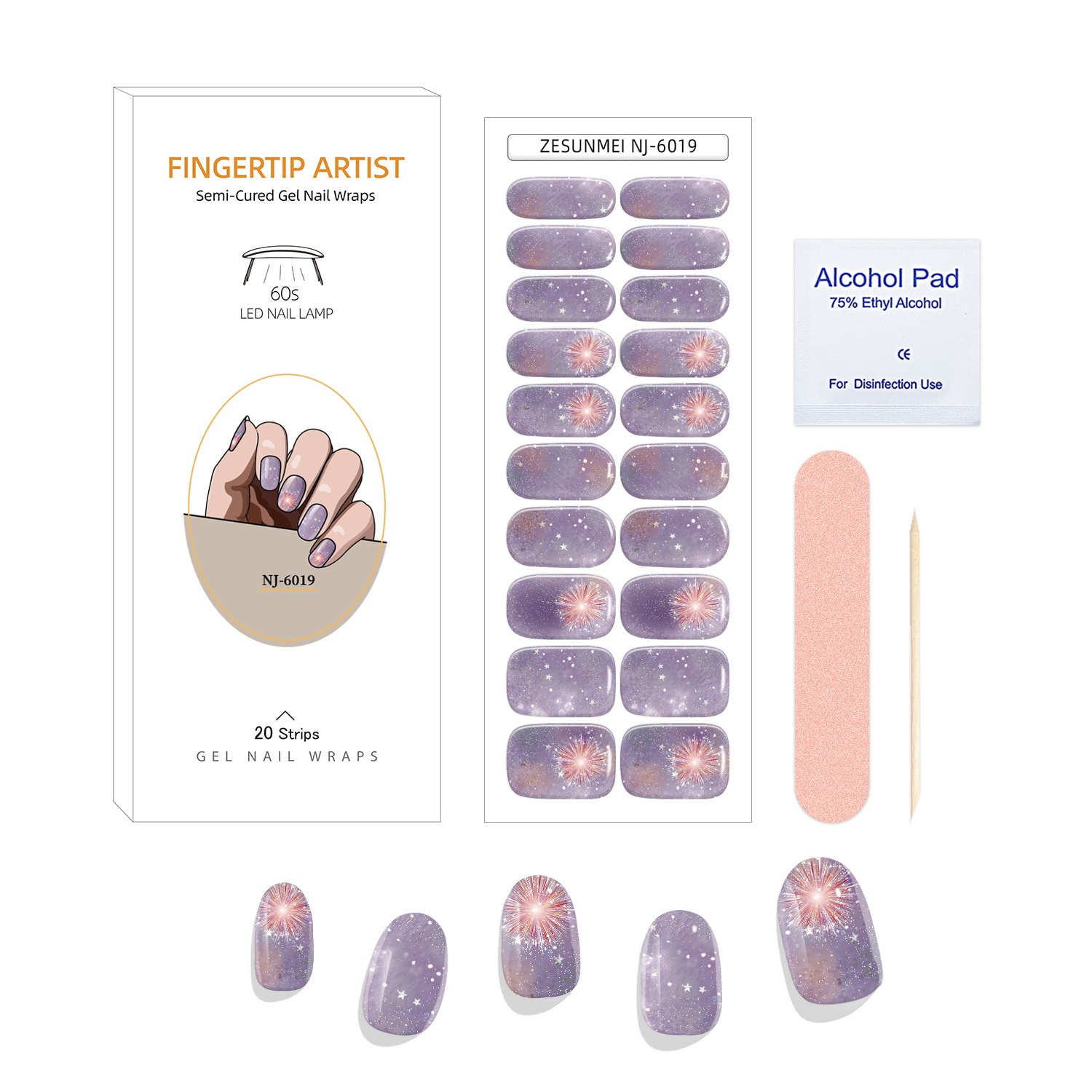 UV Semi-curing Gel Nail Stickers view 21