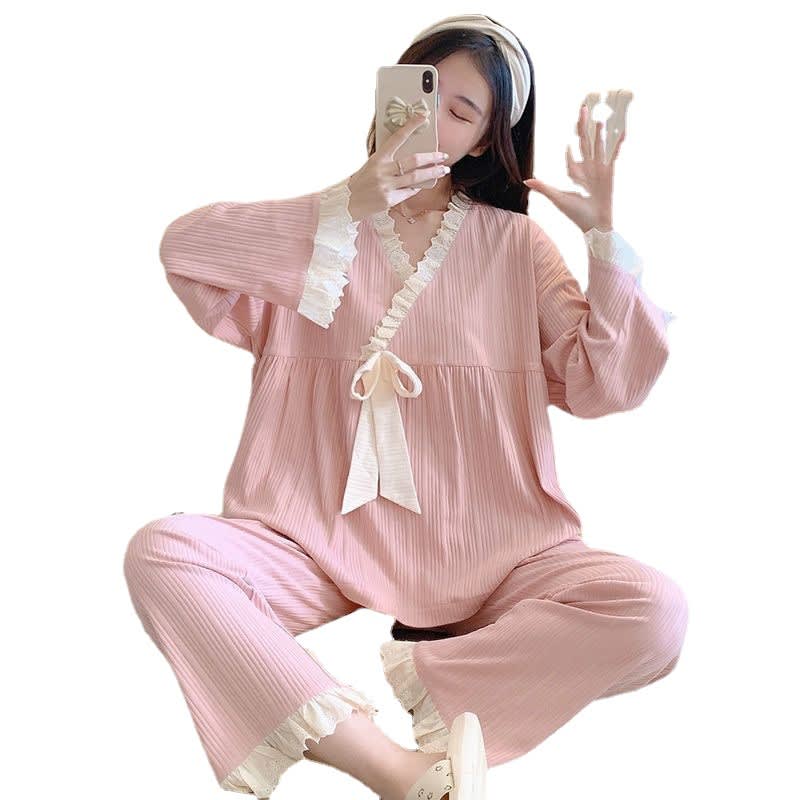 Women's Fashion Home Wear Suit Age-reducing Sweet Lace Two-piece Set view 9