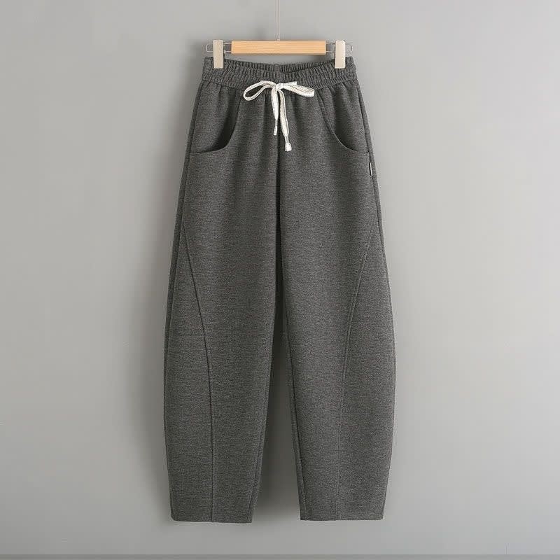 Fleece-lined Elastic Sickle High Waist Slimming Pants view 8