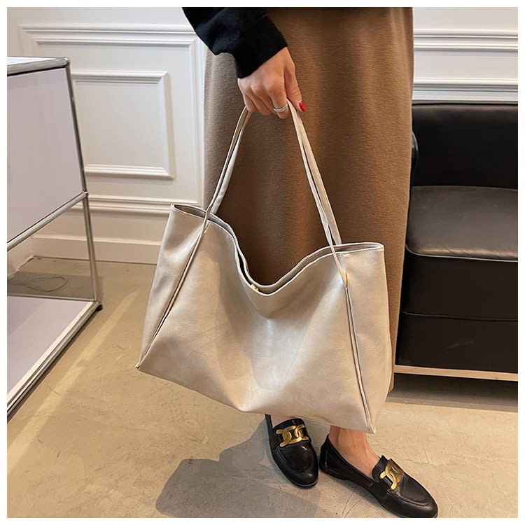 Vintage Women's Tote Bag Athletic Casual Fashion Large Capacity Leather Shoulder Bag Shopper Harajuku Simple Handbag view 33