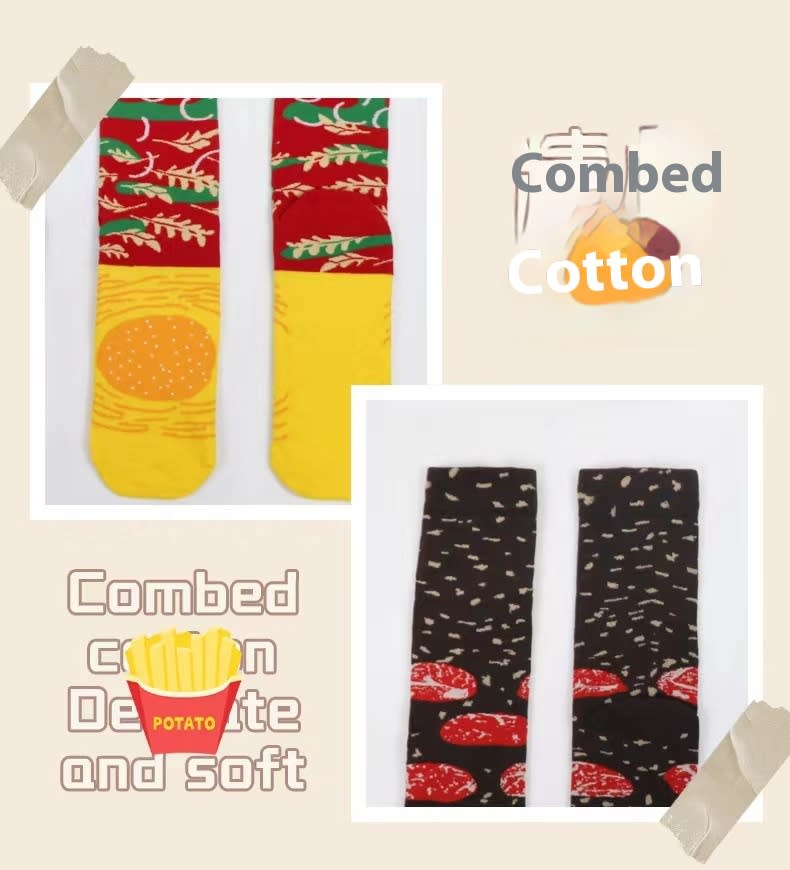 Christmas Creative Hamburger Socks Party Socks Gift view 13