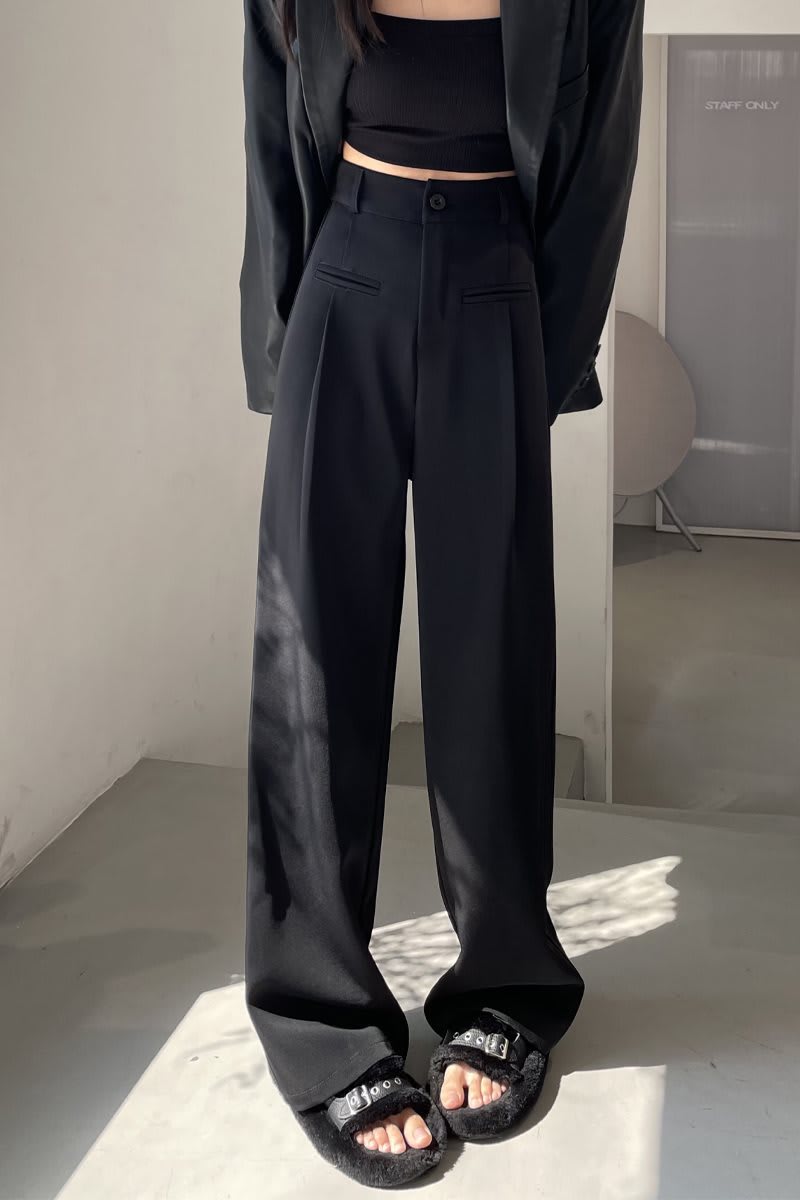 Casual High Waist Drooping Suit Mopping Purple Pants view 16