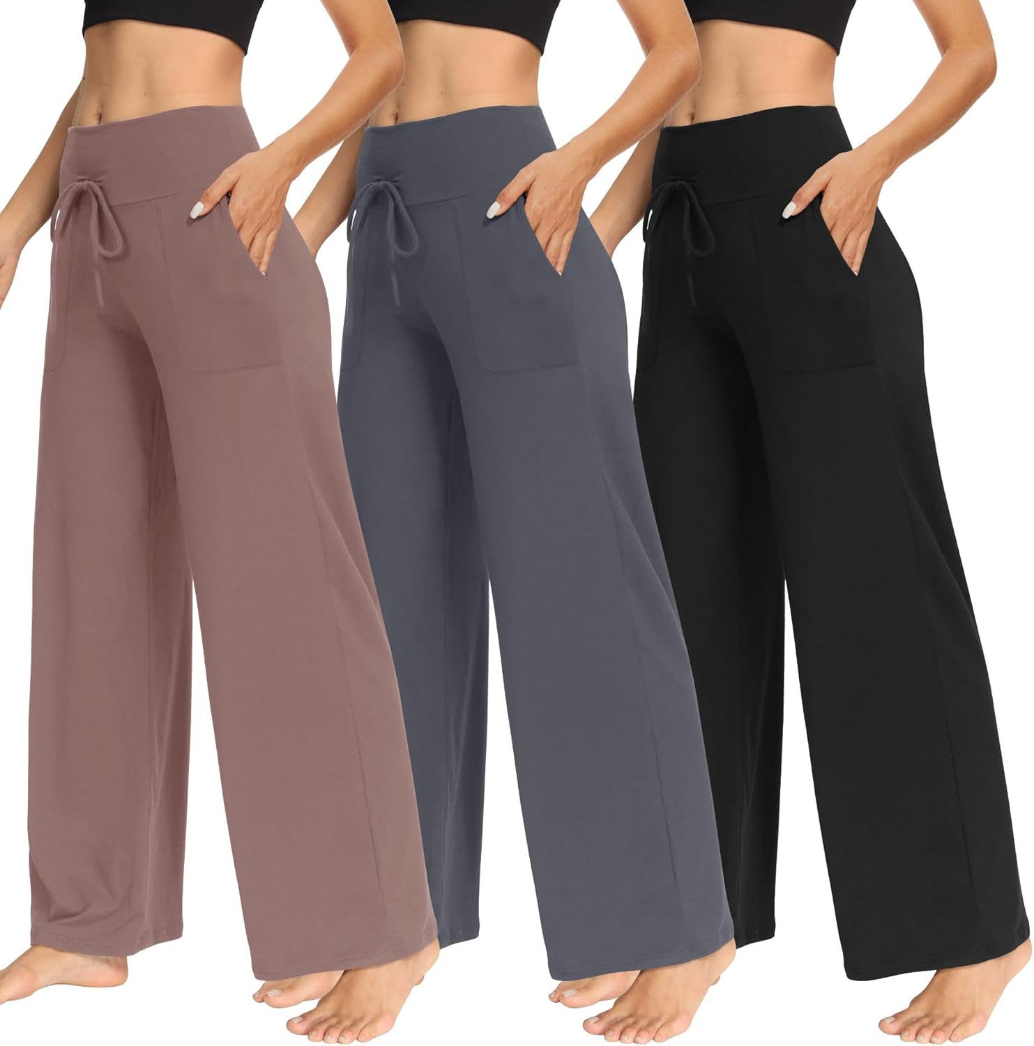 Women's Pajama Printed Wide-leg Pants High Waist view 6
