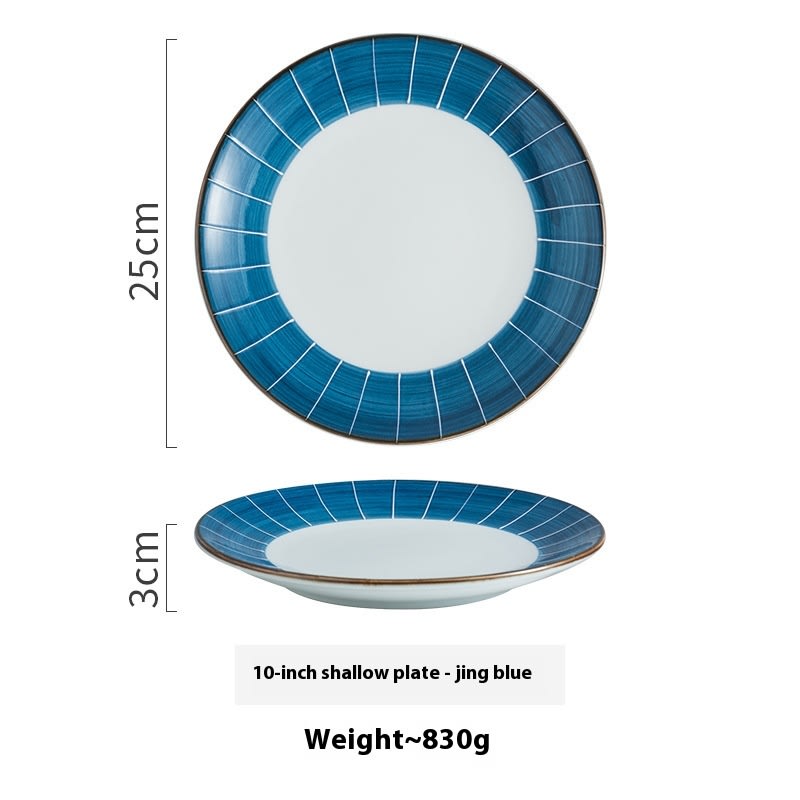 Creative Ceramic Round Shallow Household Western Cuisine Steak Plate