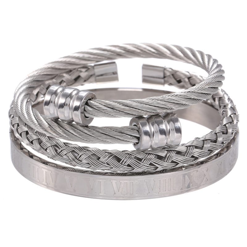 Titanium Steel Bracelet Suit Punk Creative Personality Roman view 11