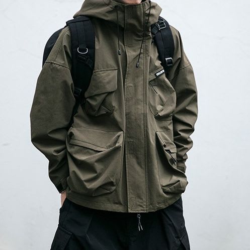 Hooded Jacket Men's Loose Three-dimensional Pocket Functional Windproof Jacket Casual Clothing view 3