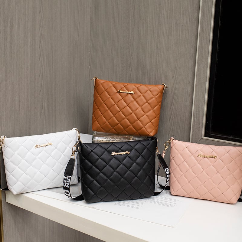 Small Messenger Bag For Women Trend Lingge Embroidery Female Shoulder Bags Fashion Chain Ladies Crossbody Purse view 1