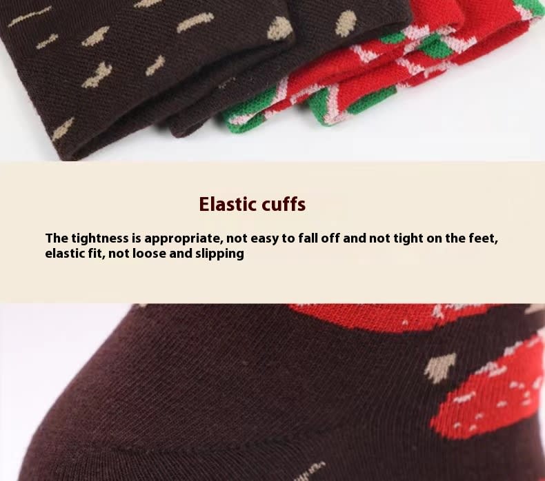 Christmas Creative Hamburger Socks Party Socks Gift view 10