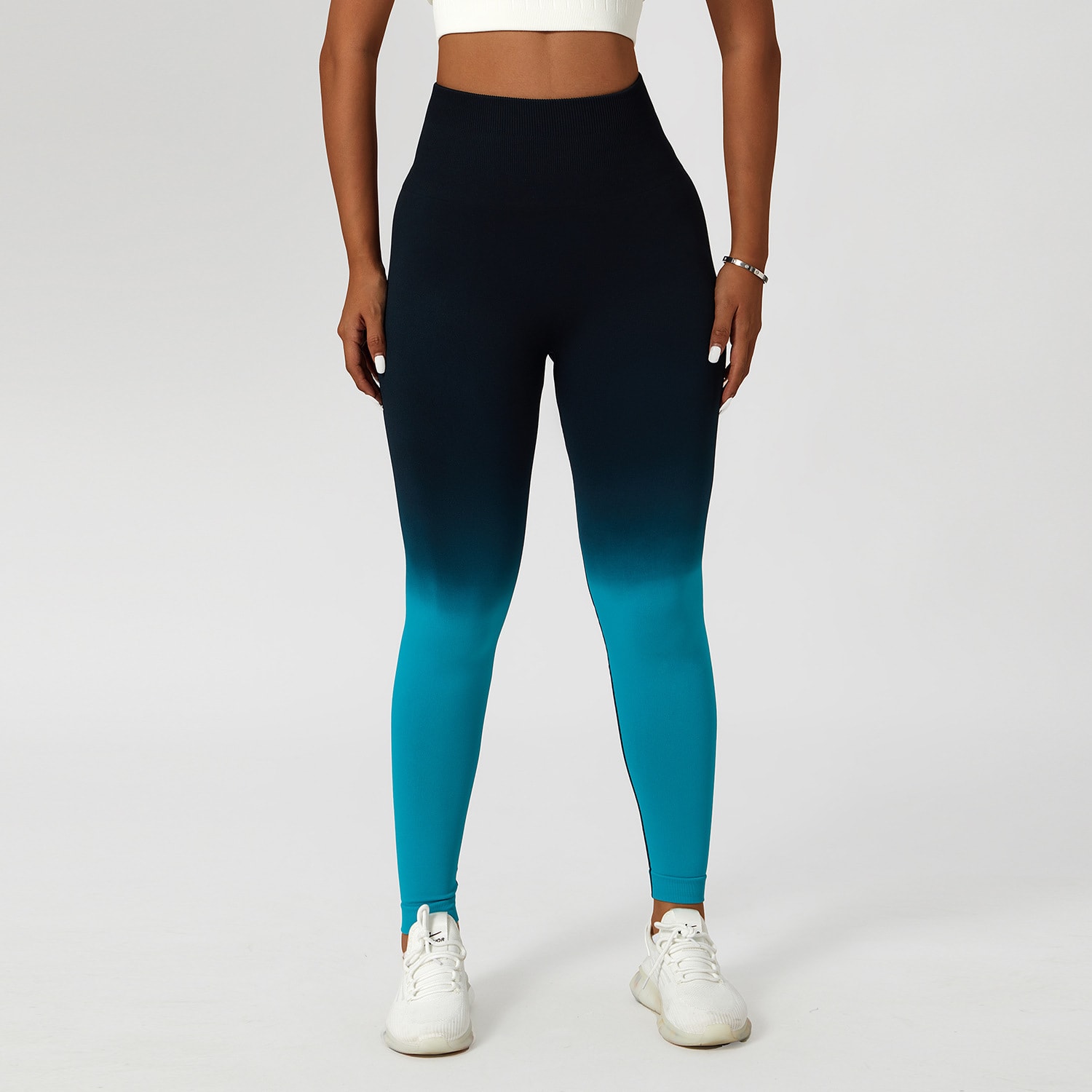 Gradient Fitness High Waist Sportswear Tight Outdoor Pants view 3