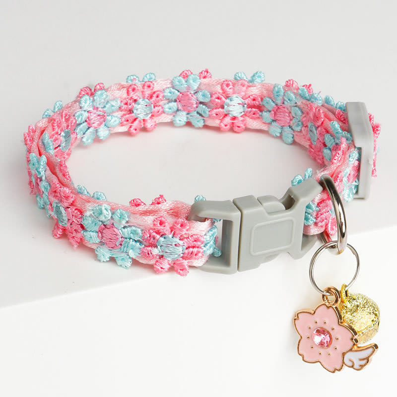 Lace Embroidery Trim Bell Pet Collar view 10