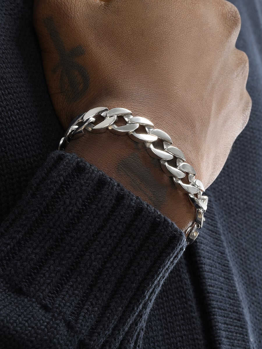 S925 Sterling Silver 13mm Thick Cuban Bracelet view 11