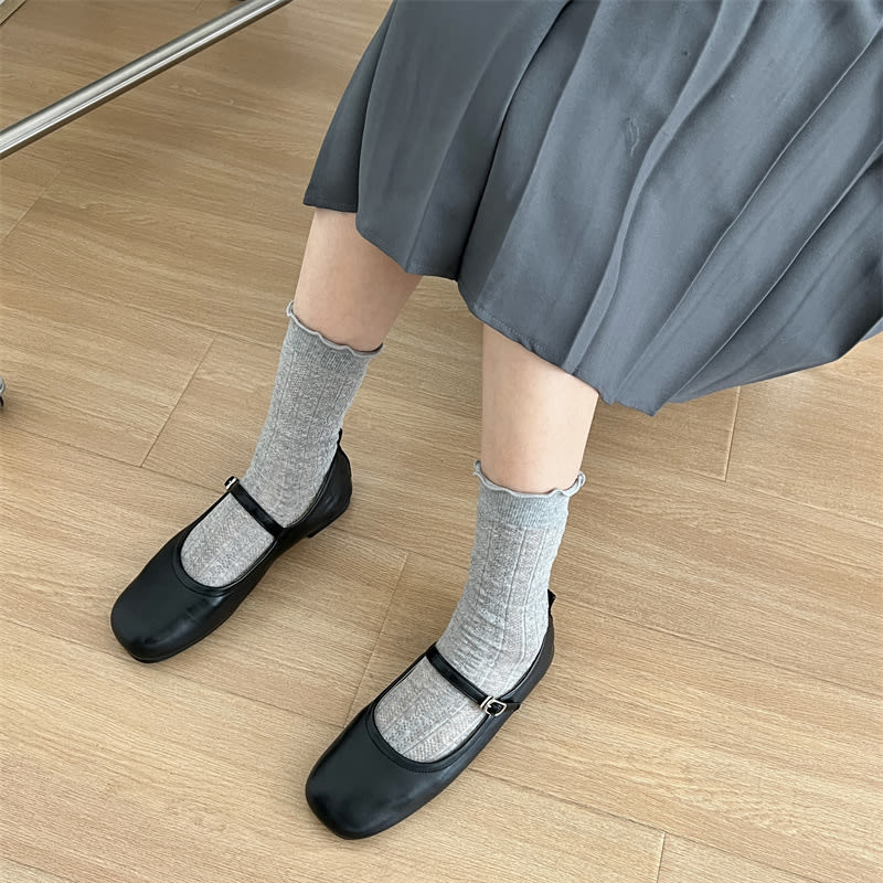 Mesh Hollow Out Solid Color Stringy Selvedge Mid-calf Length Loose Socks Breathable Sweat Absorbing view 3