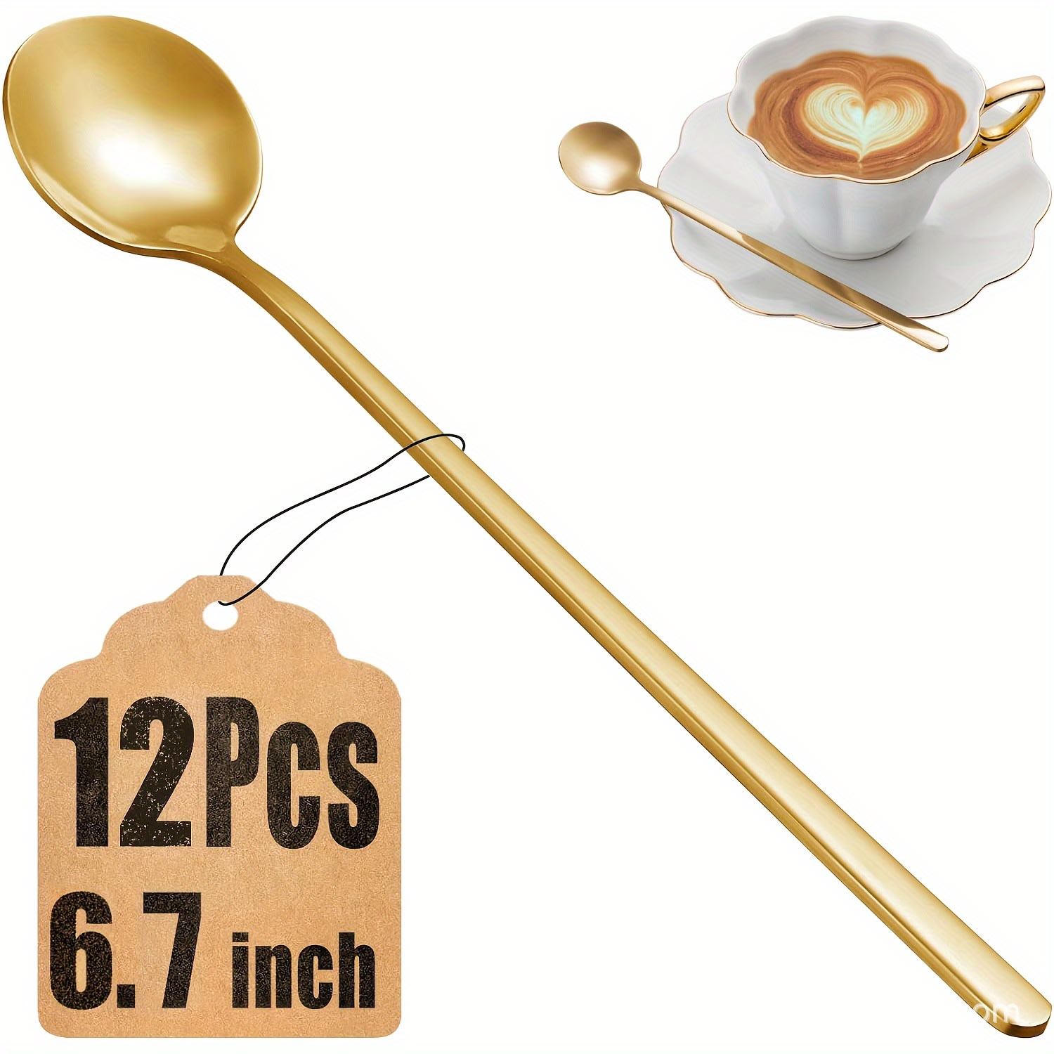 Stainless Steel Round Long Handle Stirring Coffee Spoon view 3