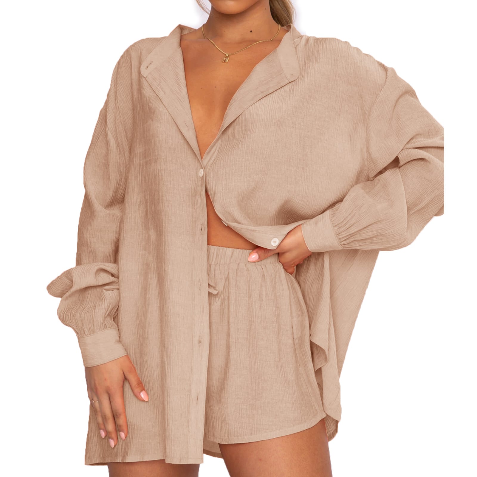 Foreign Trade Casual Shirt Shorts Two-piece Set view 5