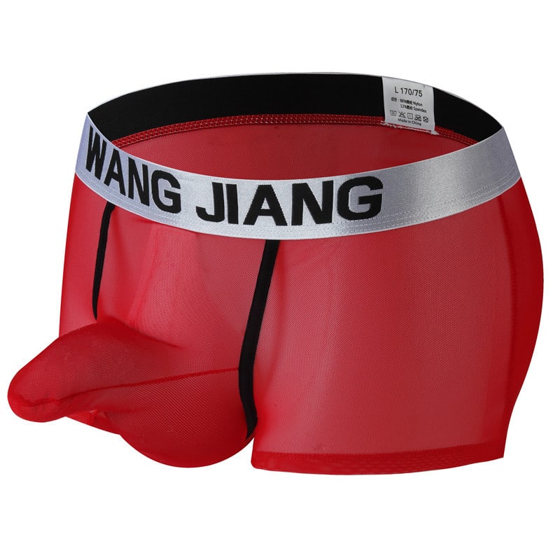 Men's Boxers Transparent Mesh Elephant Nose Underwear Bullet Separation Bag Boxers view 7