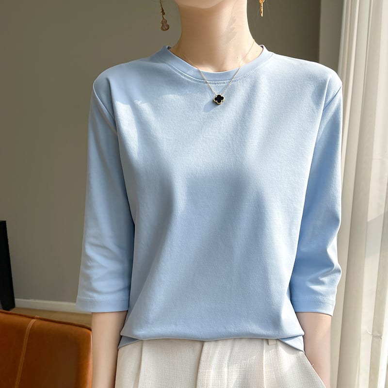 Mid-sleeve Bottoming Shirt Outer Wear Half-sleeve T-shirt Top