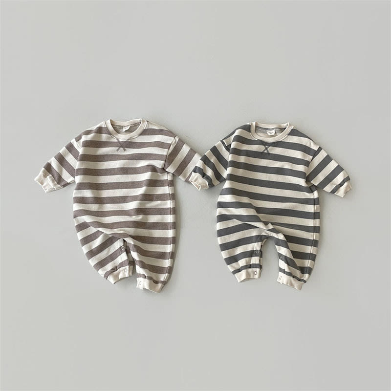 Baby Cotton Comfortable Striped Sweater Jumpsuit Romper view 2