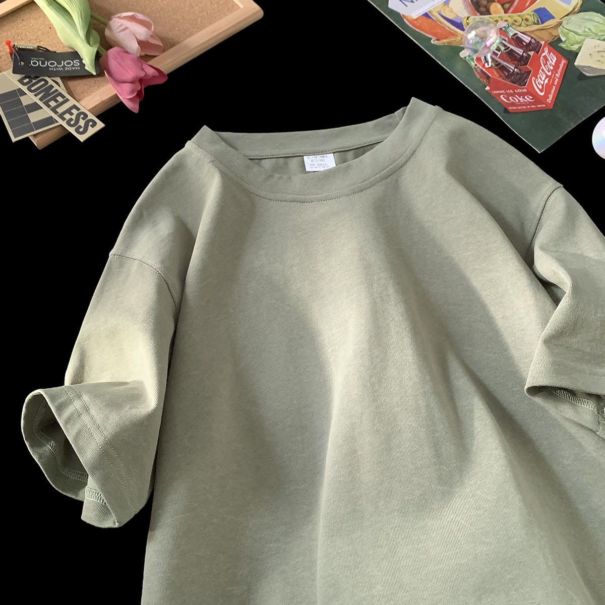 Stone Washed Ice-feeling Tencel Cotton Ice Silk Short Sleeve T-shirt view 13