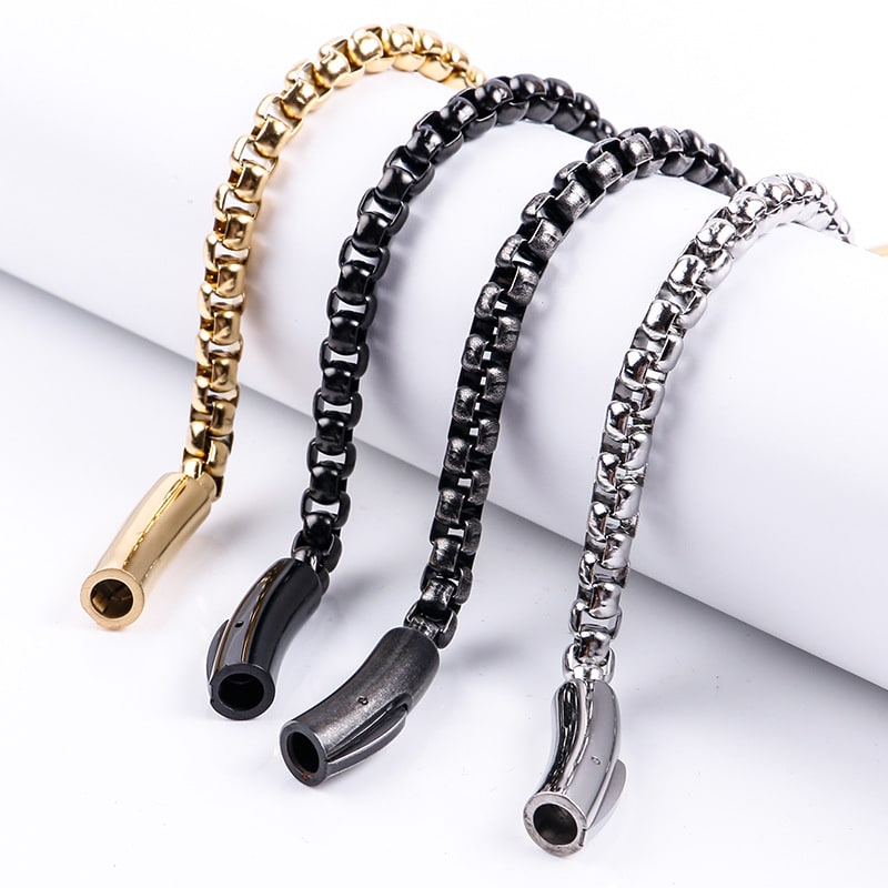 Titanium Steel Men's Stainless Steel Pearl Bracelet view 21