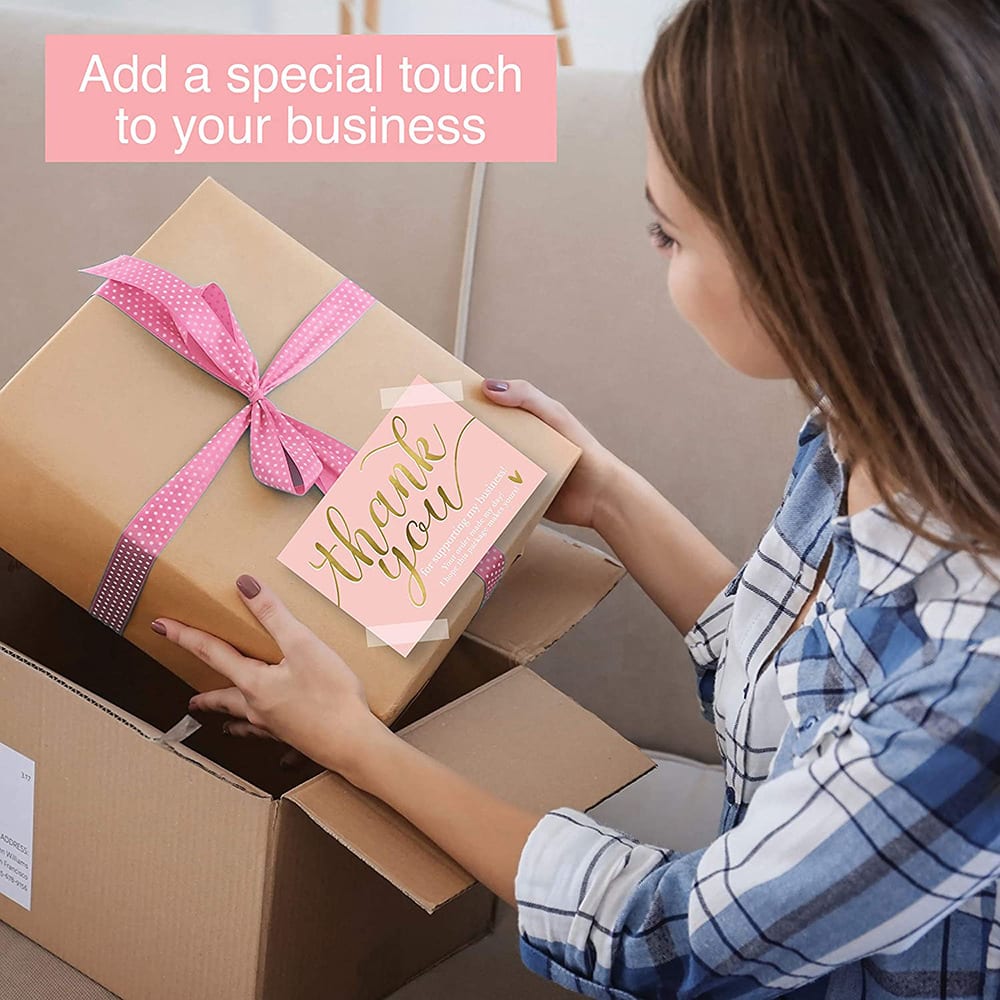 50 SheetsPack 5 9cm Thank You For Supporting My Small Business Thank-you Card view 3