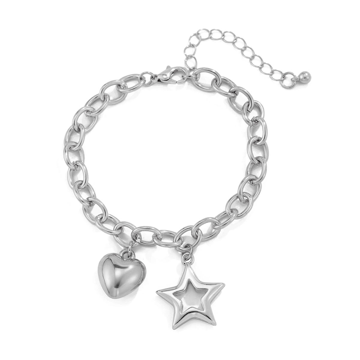 Hollow Pentagram Simple Bracelet Peach Heart Alloy view 4