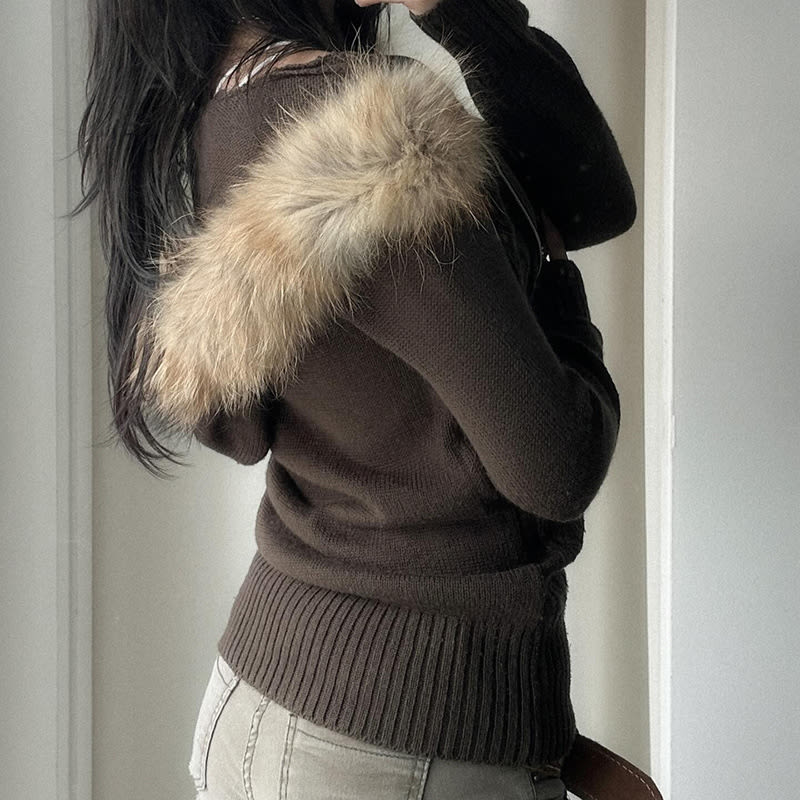 Retro Twist Zipper Cardigan Sweater Slim Fit view 4