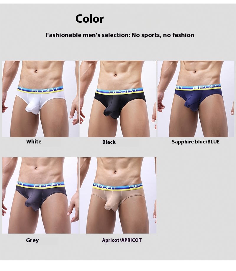 Sexy Three-dimensional Bullet Separation Bag Men's Underwear Panties Nylon Breathable Elastic Ice Silk Fabric view 11